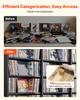 Media Storage Cabinet, 8-Tier DVD Shelf Organizer, 142 x 22 x 130 cm Multimedia Storage Organizer for CDs, DVDs, Books & Games, CD Shelf for Living