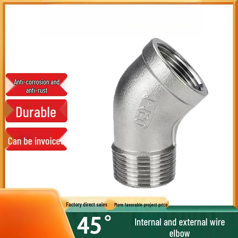 304 Stainless Steel 45°/135° Male & Female Threaded Elbow Water Heating Fitting Connector