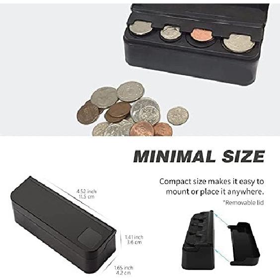 2 Pack Coin Holder for Car, Coin Organizer, Portable Coin Storage, Suitable for Most Car and Trucks, Black