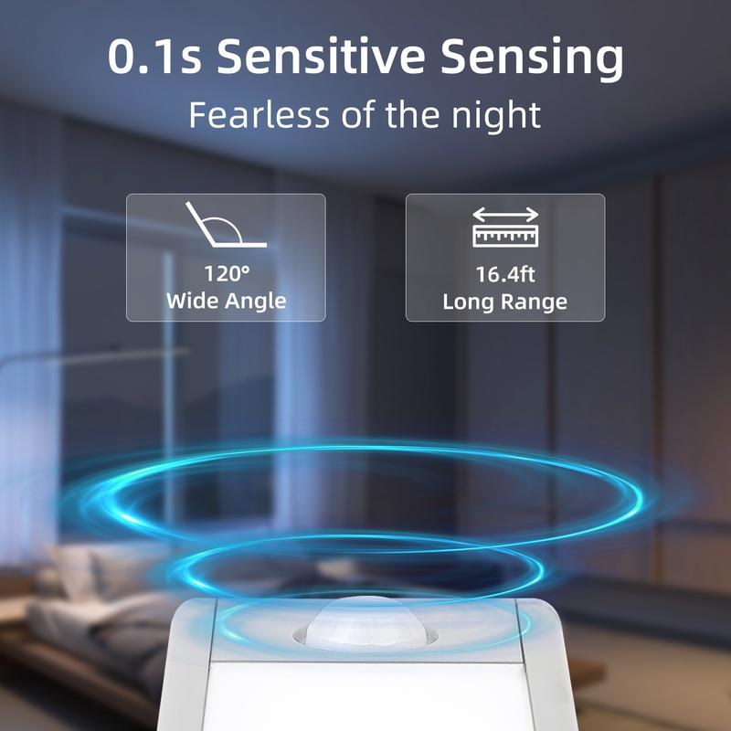 Night Light Under Cabinet Lights Ultra Thin LED Light Motion Sensor Wireless Rechargeable 3 Color For Kitchen Bedroom Lighting