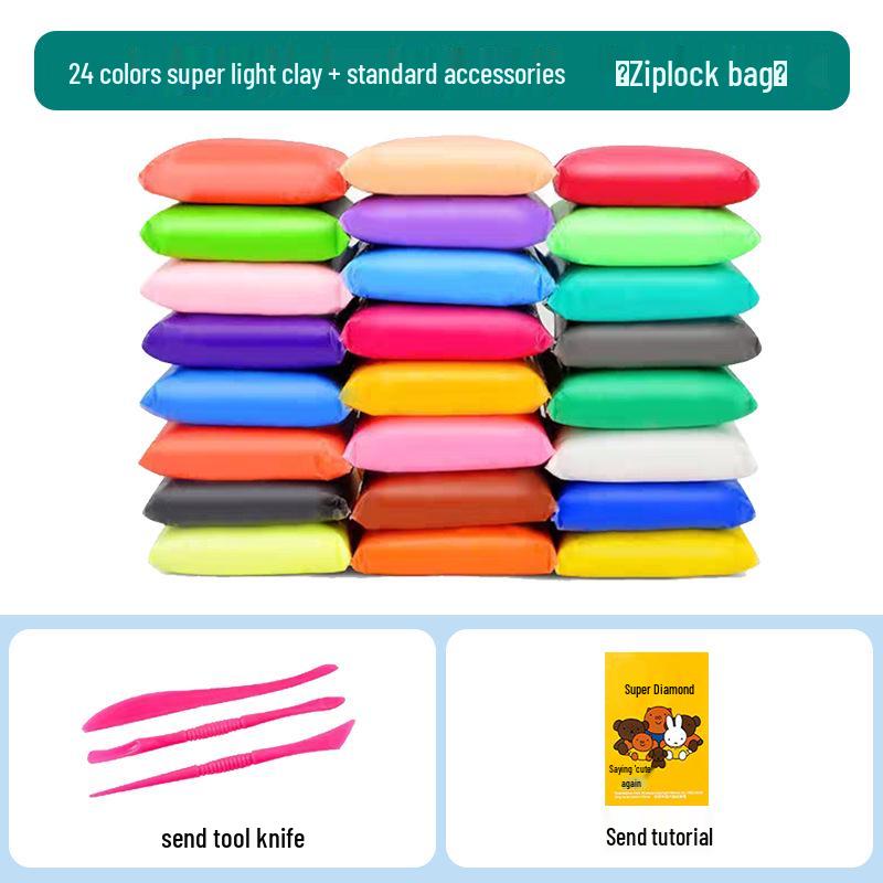 Super Light Clay: 12, 24, or 36 Color Sets for DIY Modeling, Eraser Clay, and Educational Space Clay