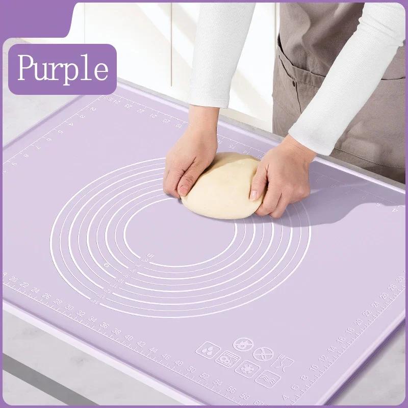 Антипригарный силиконовый коврик для выпечки, утолщенная пищевая kneading pad для теста для пиццы и лапши с разметкой, кухонные принадлежности для выпечки