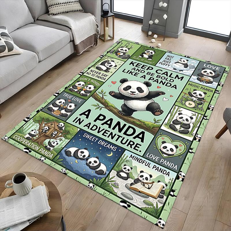 1PC Panda Adventure Non-Slip Floor carpet, Office, family, bedroom, Studio - Large Area Rug,Decorative Mat, Longlasting Material-C0472