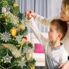 20 шт. Рождественские елочные украшения, подвесные украшения, елочные украшения в виде снеговика, оленя, Санты, снежинки для зимней вечеринки в Новый год