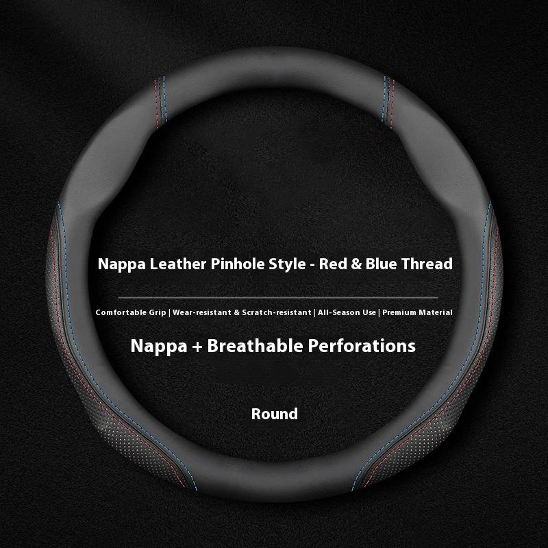 Suede Leather All Seasons Car Steering Wheel Cover Sports style Universal Ultra-Thin Non-Slip Round Breathable Car Steering Wheel Protector