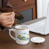 Jade Tea Mug with Lid and Filter Office Personal Cup for Tea Lovers