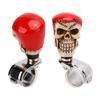 Skull Steering Wheel Knob Car Power Handle Spinner Knob Universal for Trucks Tractors Boats Red Hair White Face