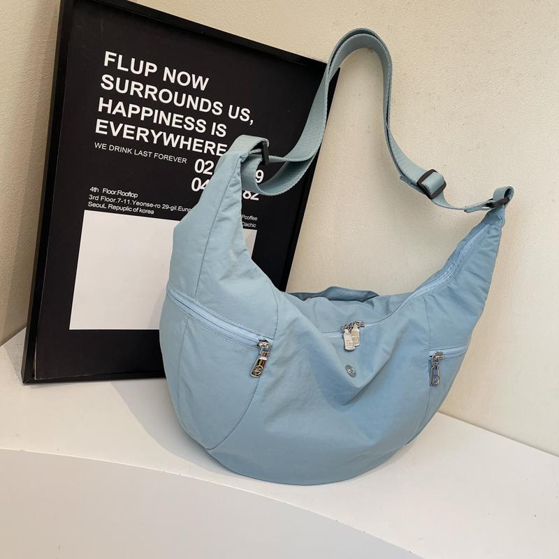 Сумка-хобо женская большой вместимости на плечо/через плечо, легкая спортивная сумка