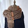 Imitation Cashmere Scarf Women's New European and American Tassel Plaid Scarf Autumn and Winter Warm Women's Shawl