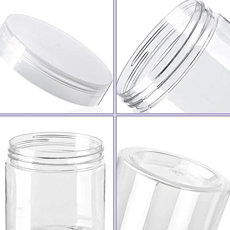 WTEMPO Прозрачные пластиковые пустые баночки с крышками Прозрачные мелкие предметы Широкогорлые многоразовые контейнеры для хранения Праздничный декор для вечеринки Банки для хранения