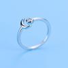 Новое женское кольцо из стерлингового серебра 925 пробы, модное кольцо с изгибом полумесяца и цирконием, регулируемые кольца на указательный палец, ювелирные изделия, подарок на годовщину