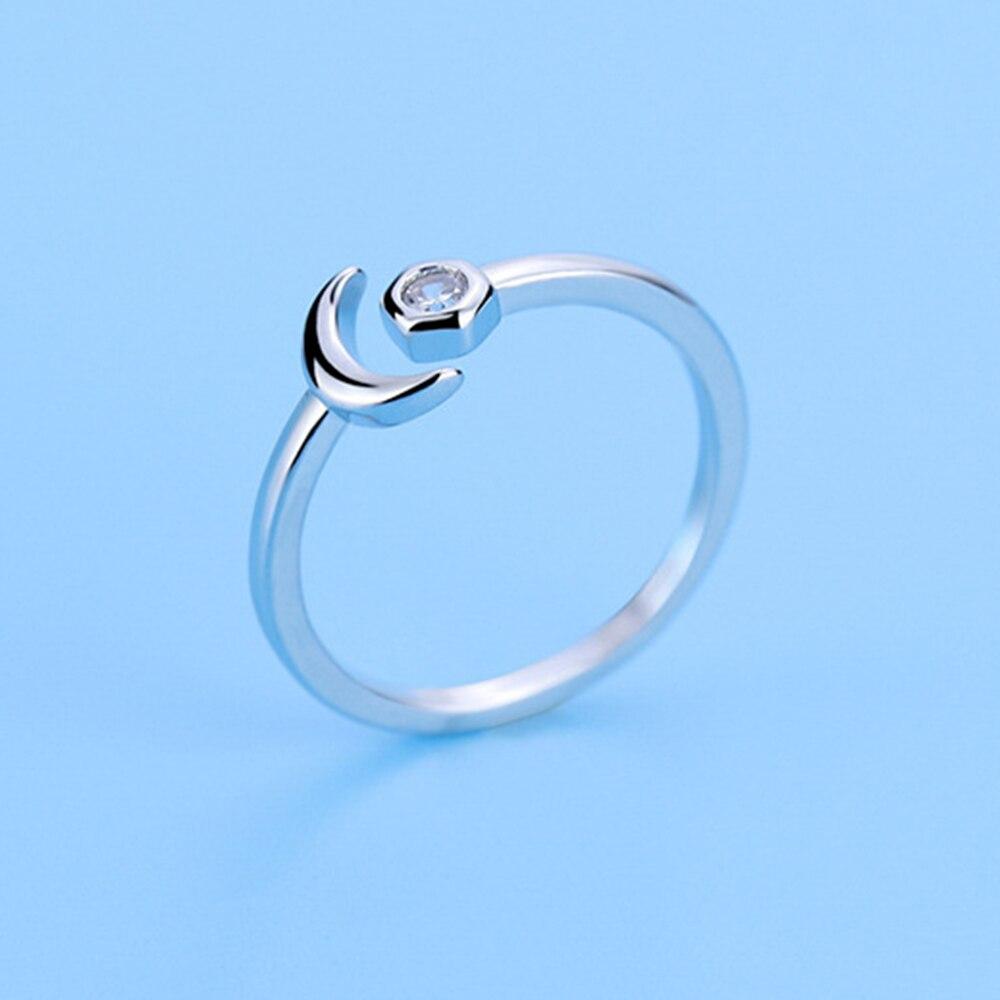 Новое женское кольцо из стерлингового серебра 925 пробы, модное кольцо с изгибом полумесяца и цирконием, регулируемые кольца на указательный палец, ювелирные изделия, подарок на годовщину
