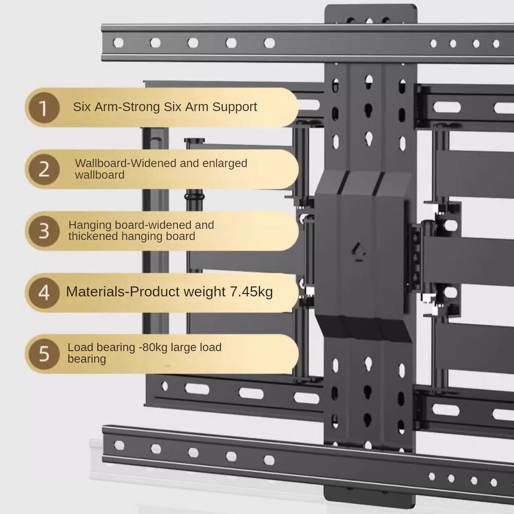TV Wall Mount for 32-90 Inch TV,TV Mount with Swivel and Tilt,Full Motion TV Bracket with Articulating Dual Arms VESA 800X600 Mm