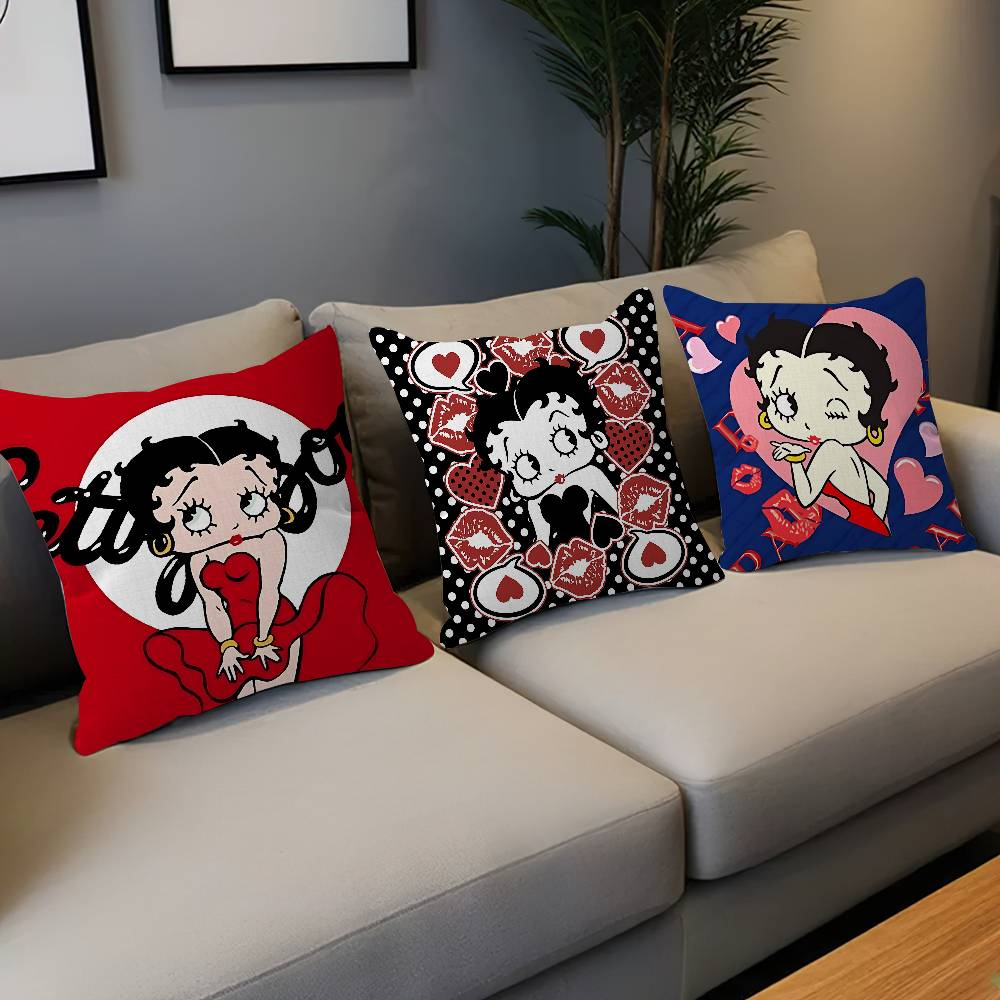 B-Betty Girl B-Boop Lucky Dragon Pillow Cover Sofa Cushion Cover Home Room Decoration Children Gift