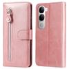 Zipper Wallet Case for vivo Y300 5G/Y200 5G/V40 Lite (Indonesia) 5G/4G Calf Texture Leather Phone Cover