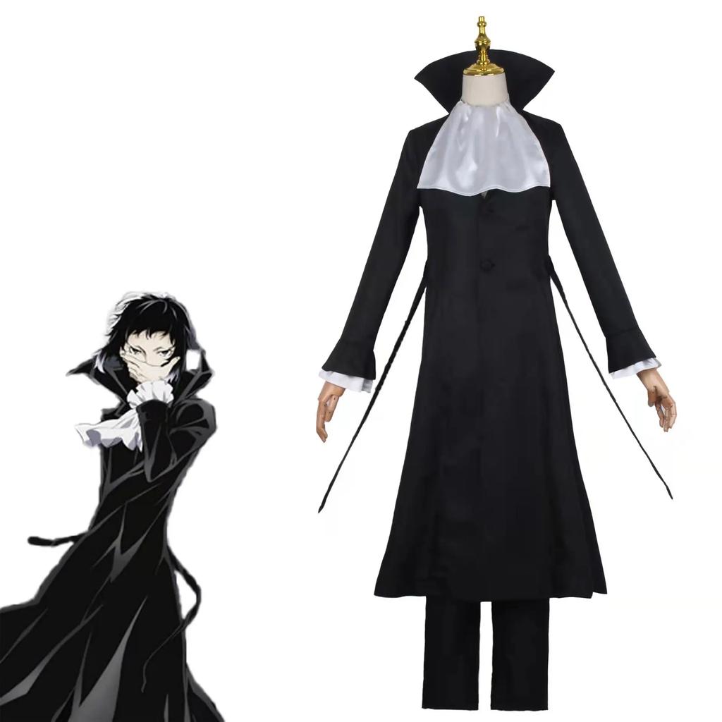 Bungou Stray Dogs Накахара Чуя Косплей Аниме Мужской Костюм Парик Шляпа Перчатка Куртка Брюки Женский Костюм Дазая