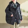 Women Down Jacket Casual Loose Over Size Autumn Winter Outwear Down Warm Thick Coat Hood