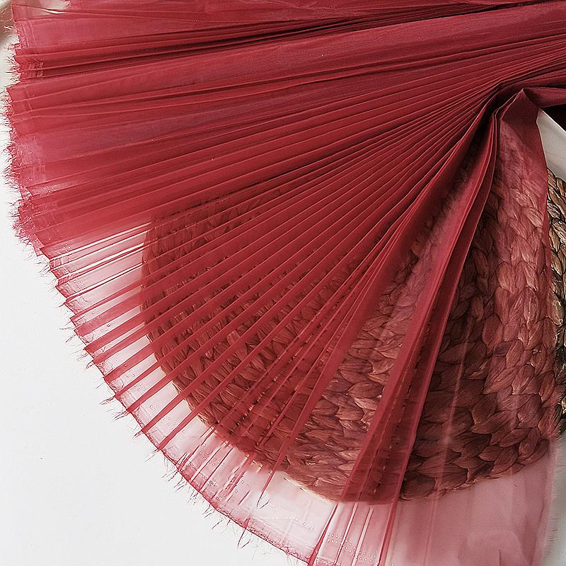 100x150 см белая/синяя/красная/розовая плиссированная марлевая жесткая сетчатая ткань/модная марлевая моделирующая ткань DIY материалы/дизайнерская ткань для одежды