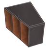 Desk Faux Leather Storage Box Stationery Organizer MultiFunction Supplies Coffee Color 3 Grid