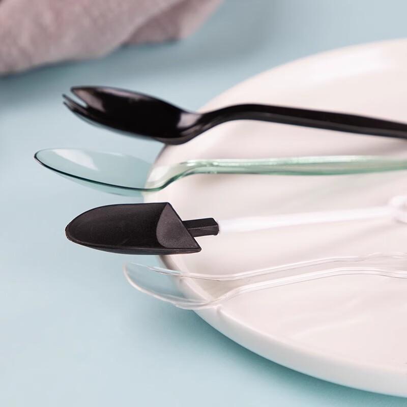 ShengBiLai Disposable Transparent Plastic Dessert Spoons