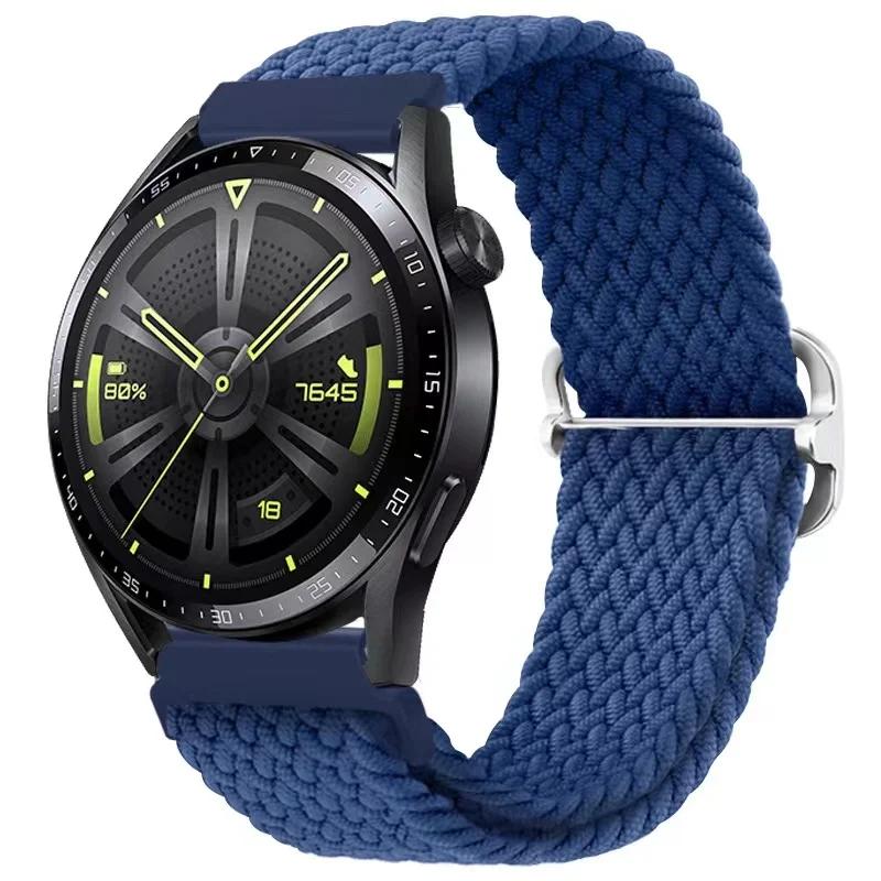 22 мм 20 мм Плетеный нейлоновый ремешок для Huawei Watch 4/3/GT4-3 Samsung Watch 6/5/4/3 Тканевый браслет Наручный ремешок Amazfit GTR 4/GTS4