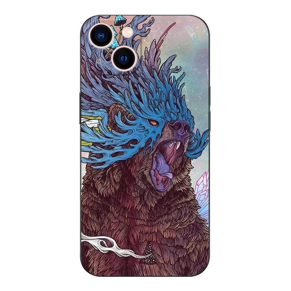 ЧЕРНЫЙ ТПУ ЧЕХОЛ ДЛЯ VIVO Y20 Y11S Y20I Y20S Y20A Y20G Y20T Y20SG Y21T Y21A Y21E Y21S Y21 2021 Иллюстрация из «Шань хай цзин»