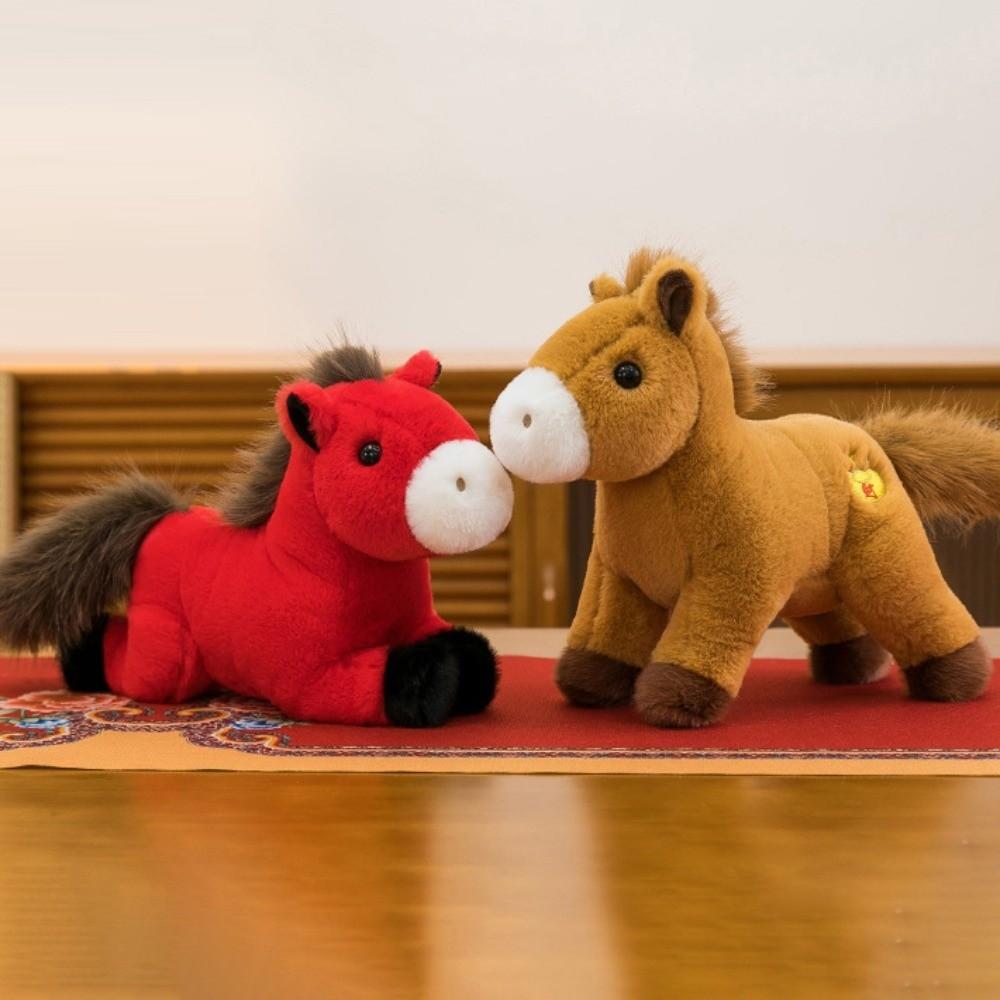 Милые Плюшевые Игрушки Лошадка Удачи Фигурка Пони Зодиака Лошадь 2026 Плюшевая Кукла Лошадь Год Лошади