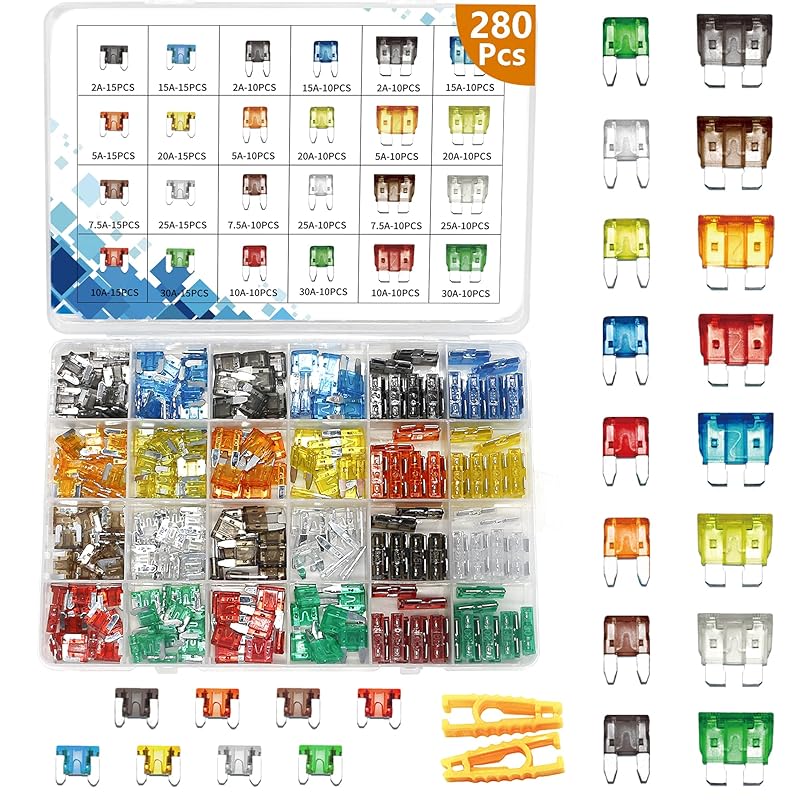 282Pcs-Car Fuses Assortment Kit,Blade-Type Automotive Fuses,Automotive Fuses-Standard&Mini&Low Profile
