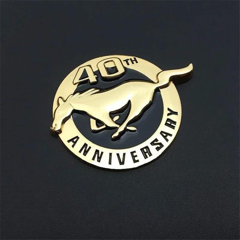 Car Sticker 8X7CM Car Accessories Running Horse 40TH ANNIVERSARY Logo for Ford Shelby GT Emblem Metal Badge Rear Turnk Car Stick