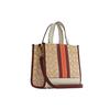 Coach Сумка-тоут Dempsey 22 Classic Monogram Logo Label Застежка на кнопке Холст и Кожа Женская Tote Светло-хаки Бордовый C7083-IMTJ9