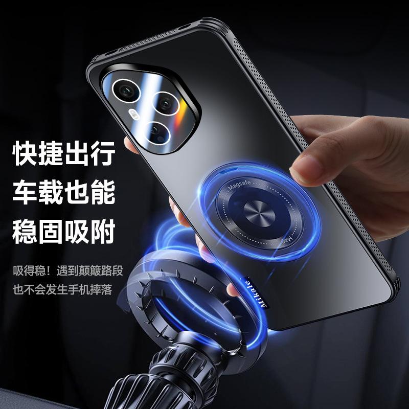 Подходит для нового чехла для мобильного телефона Honor 111 Pro, магнитный, матовый, с защитой объектива, полноразмерный, с подставкой, теплоотводящий и противоударный.