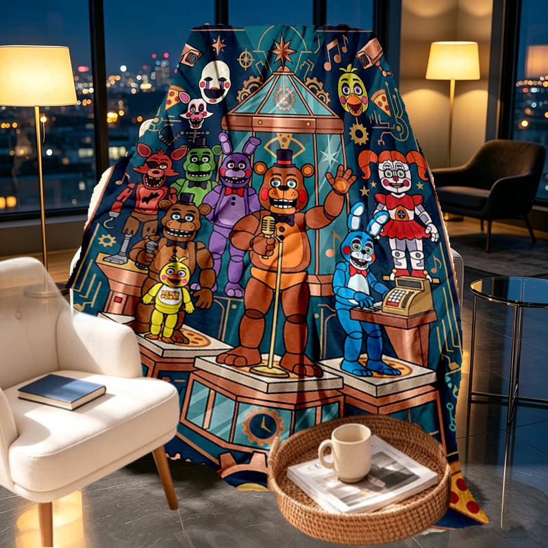 Five Nights at Freddy's Print Blanket - Soft & Comfortable, for Bedroom, Travel, Sofa, Home Decoration - Birthday Christmas Gift for Friend