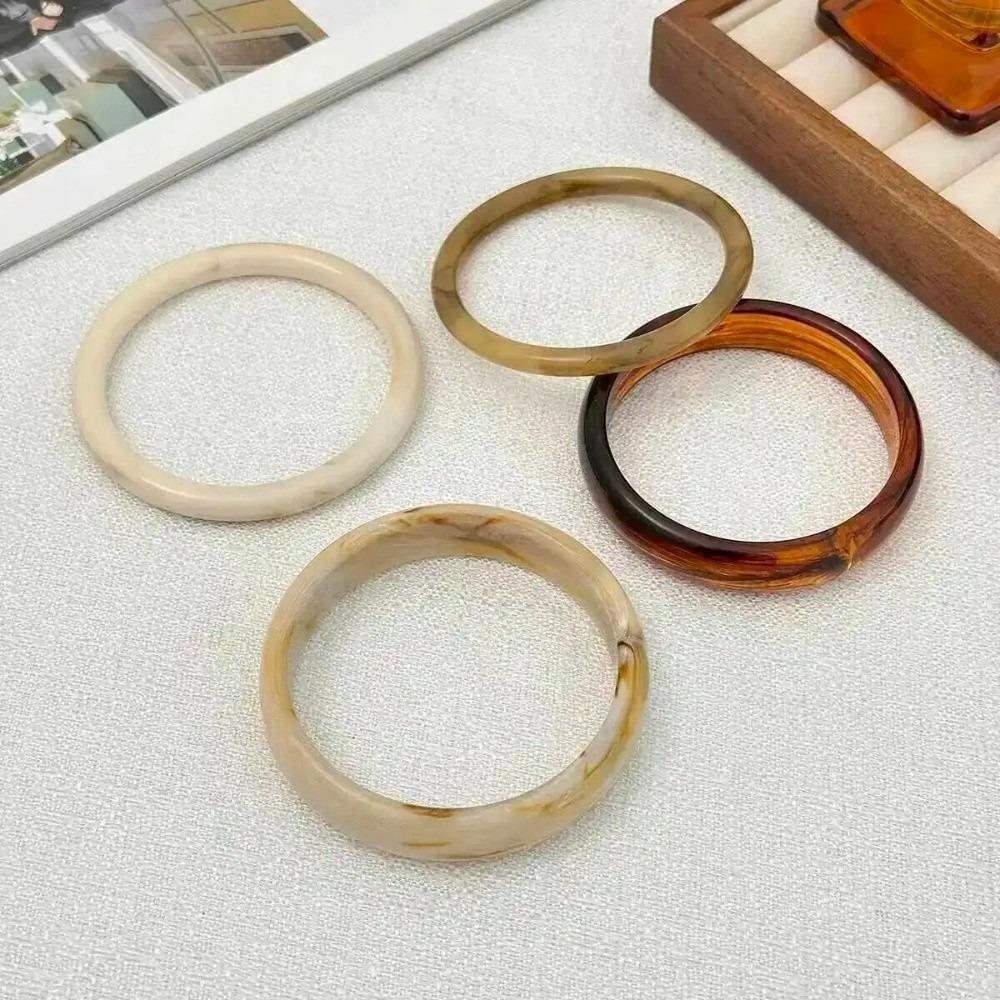 4 Styles Thin Bangle Round Shape Stacking Bangle Fashion Bangle Bracelet Women