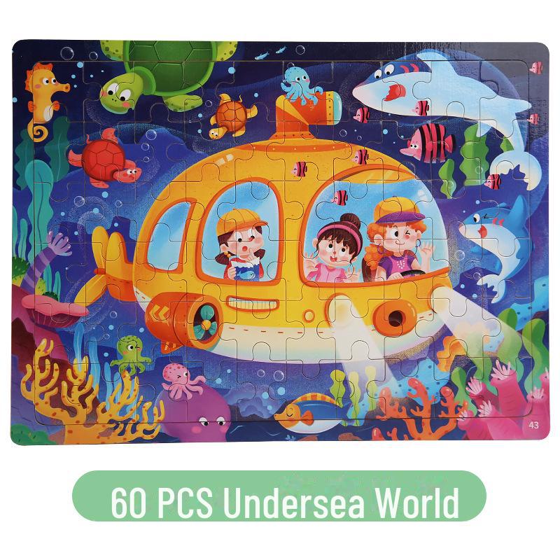 Temu 60-Piece Wooden Cartoon Puzzle for Early Childhood Education