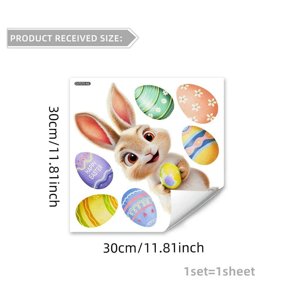 Polyester Easter Window Stickers Carrot Pattern Electrostatic Adhesive Glass Sticker Rabbit Bunny Wall Decals Home Decoration