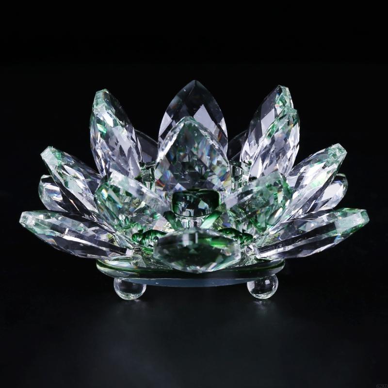 62KD Стеклянная подставка в виде цветка лотоса, подсвечник для чайной свечи, подсвечник, свадебные украшения