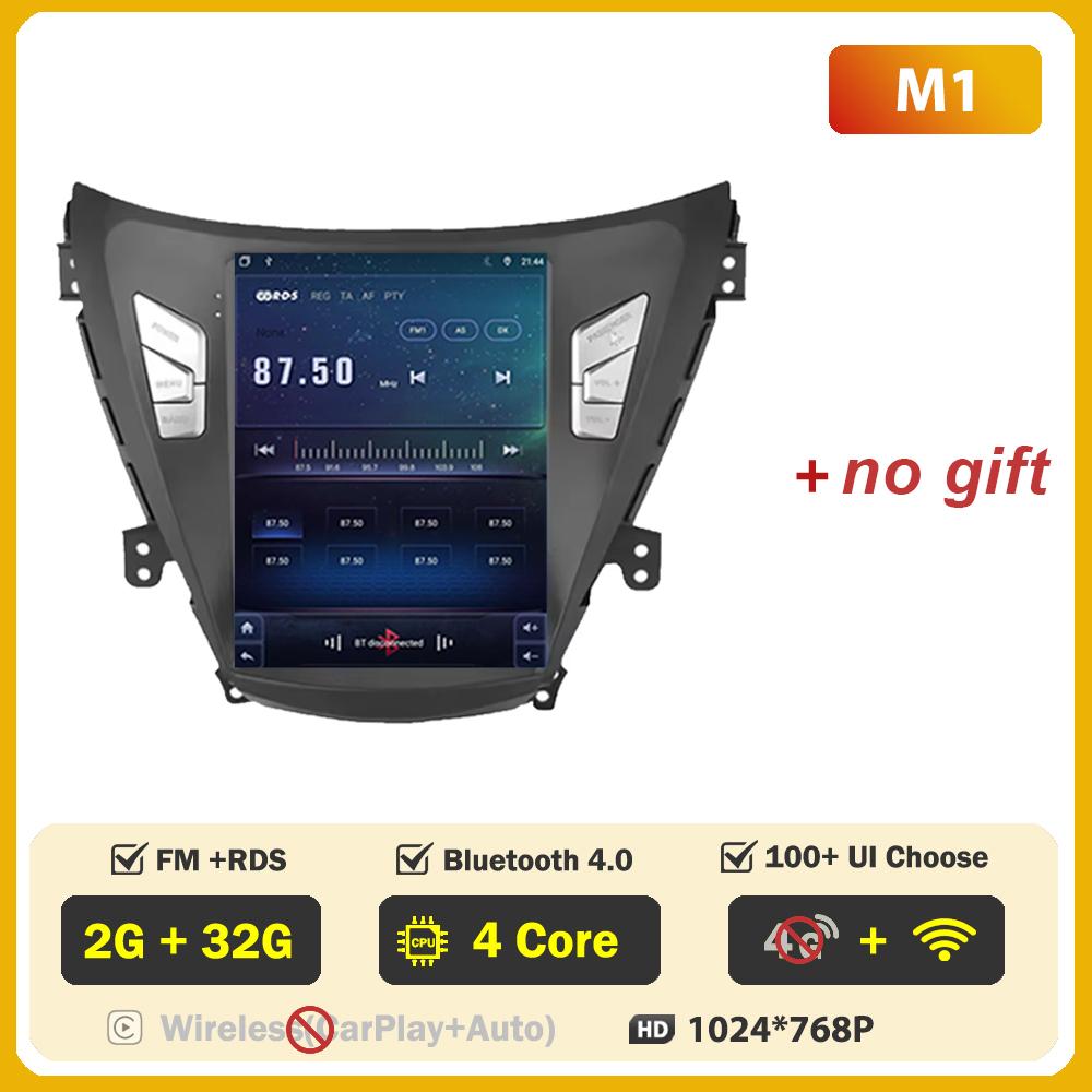 Автомагнитола 9,7 дюйма Для Hyundai Elantra Avante I35 2011-2013 Carplay Вертикальный экран Беспроводной Android Auto GPS Стиль Tesla