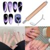 Double-Head Magnet Wand Y-Shaped Iron Wire Manicure Tool Set Easy To Use Portable Wooden Strong Cylinder Magnet Bar Kit