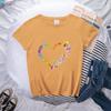 Ladies' Casual Love Footprint Print Loose Casual Round Neck Pure Cotton Short Sleeved T-Shirts Women’s