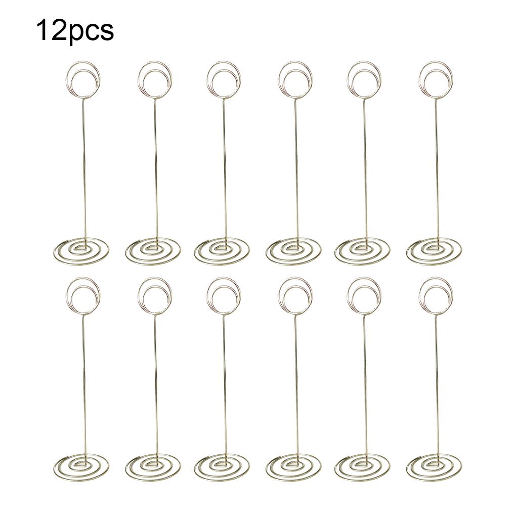 12 шт. держатель для памятных заметок, держатель для визитных карточек с номером стола, настольная металлическая рамка для фотографий с основанием