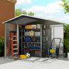 Metal Tool Shed, Weatherproof & Rust-Free, Lockable, 2.40 x 2.06 x 1.98 m, Dark Grey