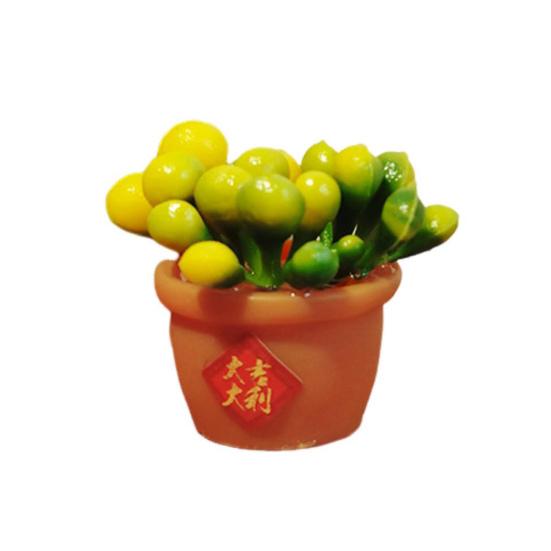 1:12 миниатюрный кукольный домик, мини-искусственное оранжевое растение в горшке, имитация бонсай, домашний декор для дома, гостиной, офиса, спальни