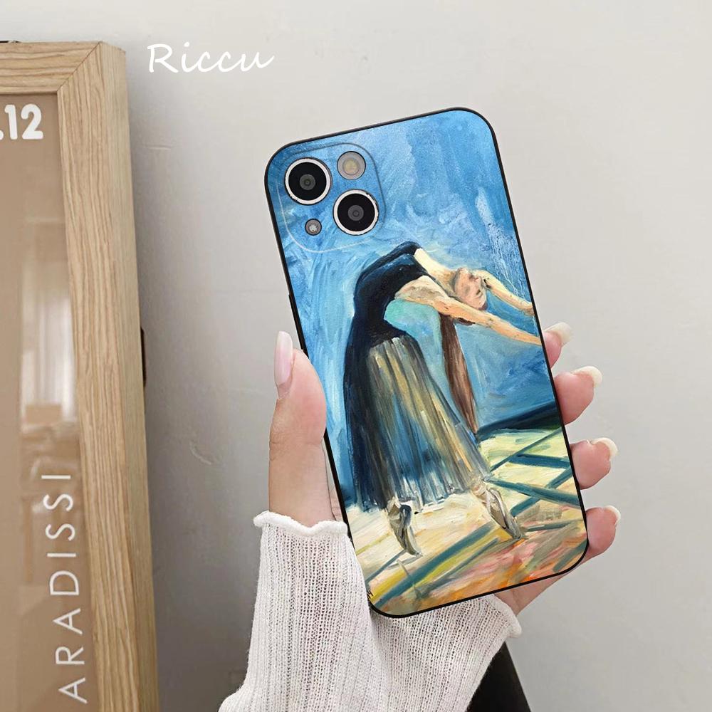 ДЛЯ IPhone 14 Love Art Балет Гимнастика Картина Маслом Мягкий Чехол для Iphone 14 11 12Pro 8 7 Plus X 13Pro MAX SE2020 XR XS Чехлы