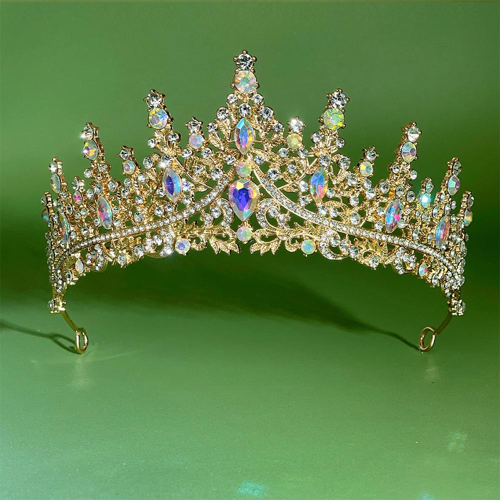 Bride Crown Wedding Dress Party Crown Birthday Performance Carnival Crystal Hair Accessory
