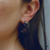 Cellmute PETAL HOOP EARRING_L(BLACK COLOR)