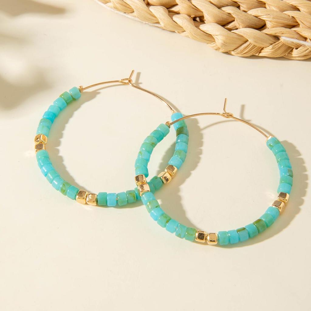 Новые Серьги в Французском Стиле Легкая Роскошь Женские Украшения Ретро Мода Универсальные Серьги Смола Цветное Золото Бусины Ювелирные Изделия