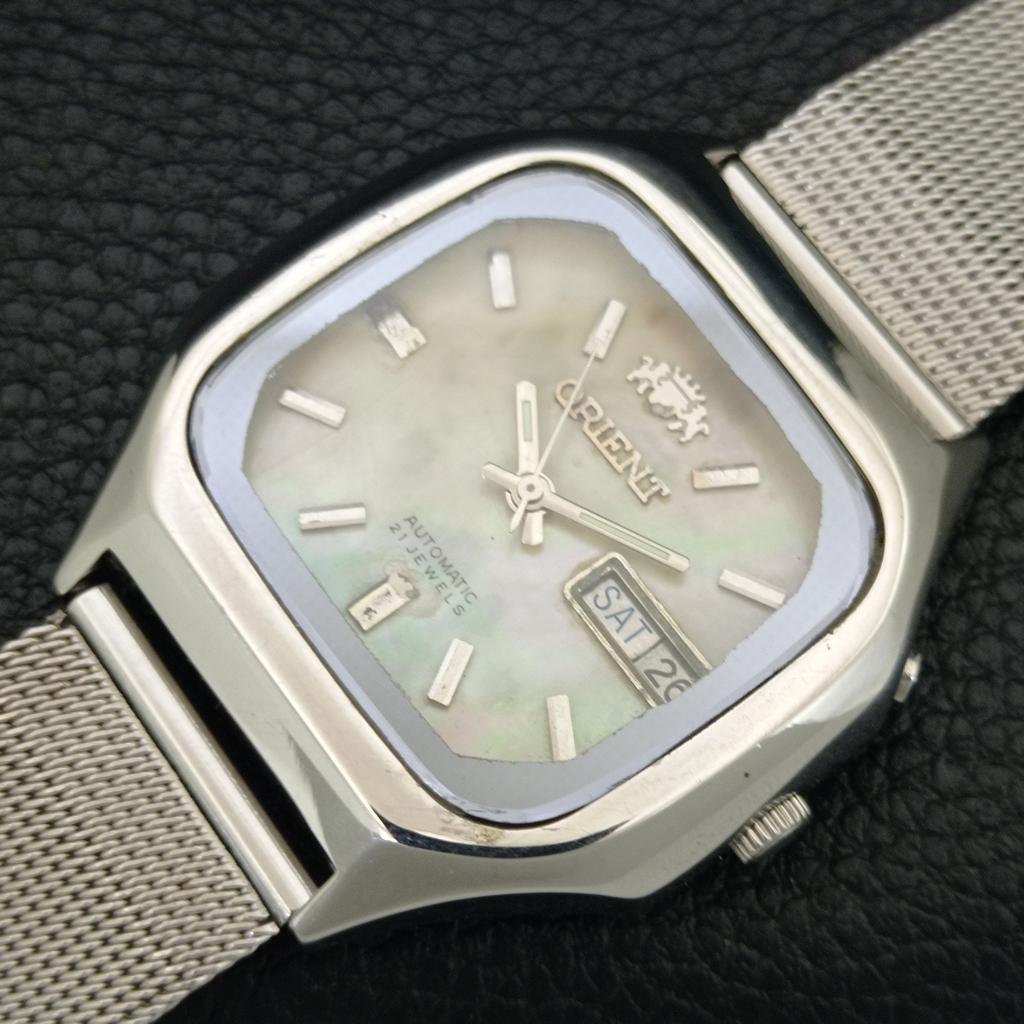 Orient АВТОМАТИЧЕСКИЕ 46941 ВИНТАЖНЫЕ ЯПОНСКИЕ МУЖСКИЕ ЧАСЫ С ЖЕМЧУЖНЫМ ЦИФЕРБЛАТОМ a704954-1