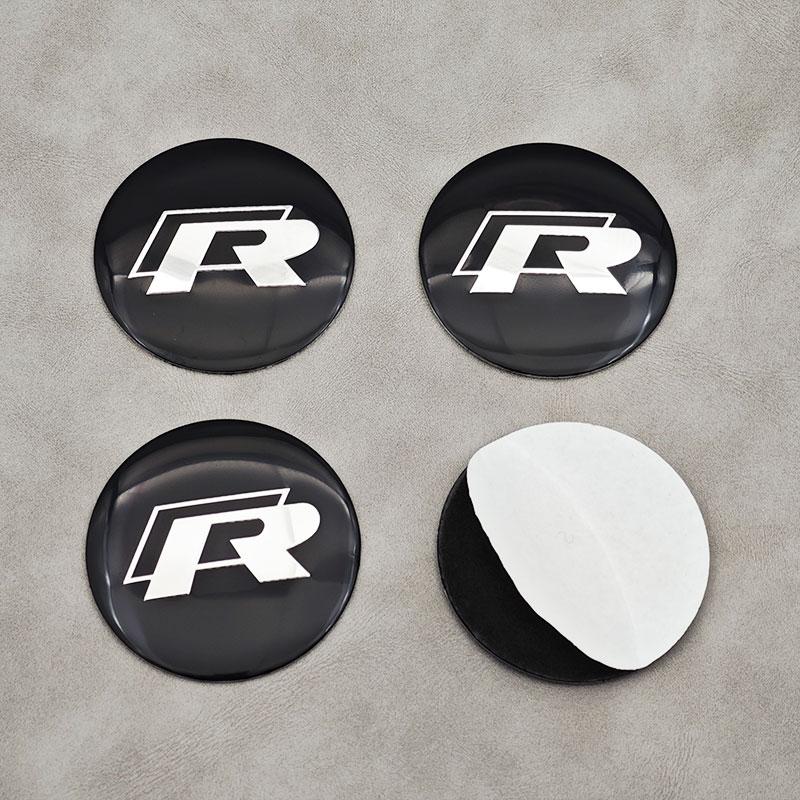 For VW Volkswagen Jetta MK5 Golf 4pcs 56mm Aluminum Car Wheel Center Hub Caps Stickers Emblem Badge For Volkswagen VW Golf 4 5 6 EE1