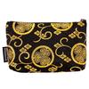 Senshishuin Nishijin Brocade Pouch with Black Hollyhock Crest (Lined) (Small)