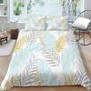 Family Bedding Single Double Bed Full Size Plant Printing Series Bedding Leaf Pattern Pillowcase and Quilt Cover Washable Home Decoration